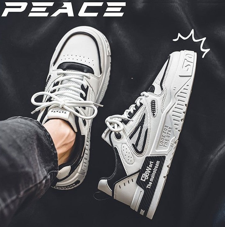 ارتقِ بأسلوبك في الشارع - حذاء رياضي أبيض سميك للرجال من مجموعة 2025