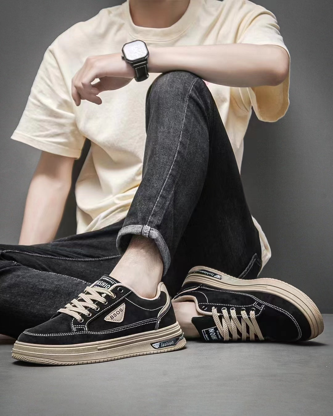 أحذية رياضية رجالية جديدة بتصميم ريترو لعام 2025 - أحذية كاجوال عصرية ومتعددة الاستخدامات ومقاومة للتآكل