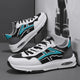 Trendy Youth Low-Top Leather Sneakers: Thick-Soled, Color-Block Lace-Up Running Shoes