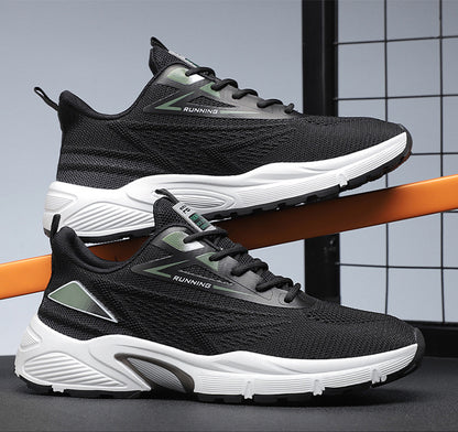 أحذية رياضية شبكية قابلة للتنفس للرجال - أحذية خفيفة الوزن وعصرية ومتعددة الاستخدامات بنعل سميك