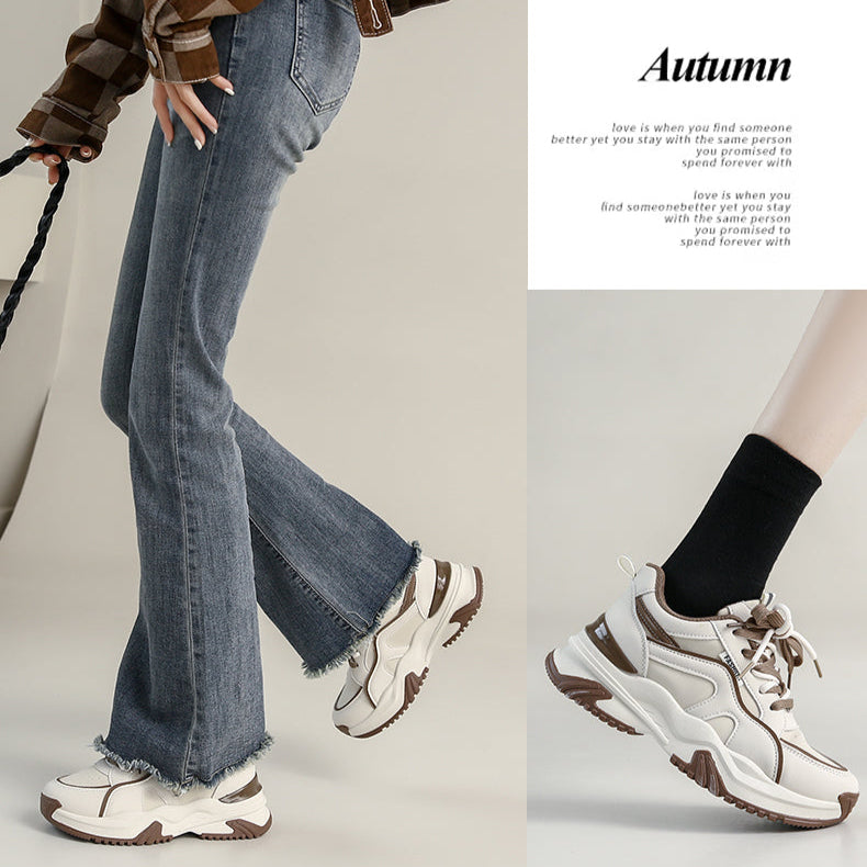 حذاء رياضي نسائي بنعل سميك - أناقة وراحة مع لمسة عصرية