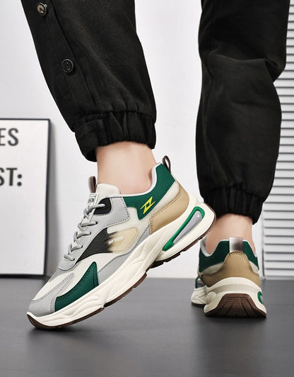 حذاء رياضي رجالي شبكي قابل للتنفس  - حذاء كاجوال عصري مناسب لجميع المناسبات بنعل سميك غير قابل للانزلاق