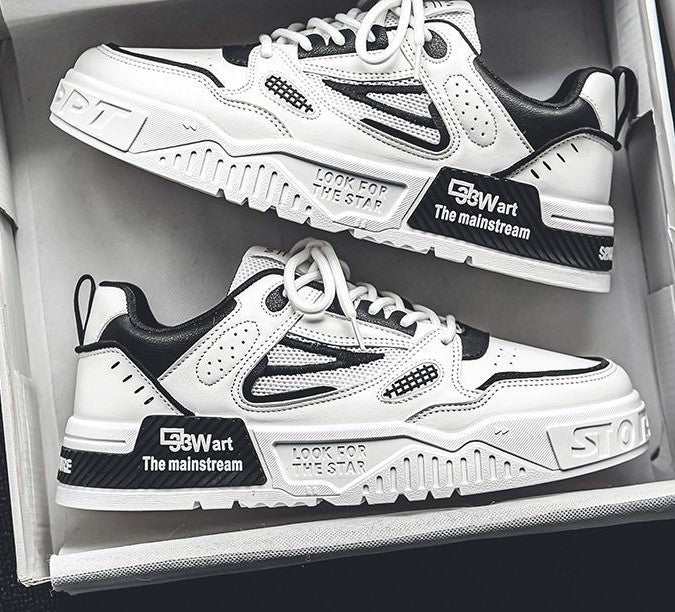 ارتقِ بأسلوبك في الشارع - حذاء رياضي أبيض سميك للرجال من مجموعة 2025