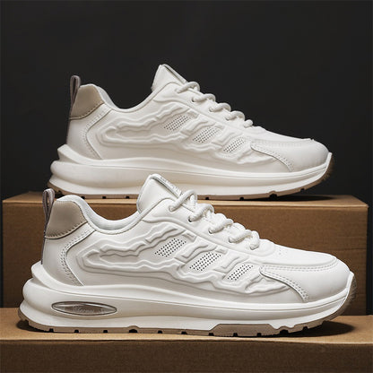 أحذية رياضية كاجوال شبكية قابلة للتنفس للرجال - أحذية جلدية  عصرية للشباب، مثالية للارتداء اليومي