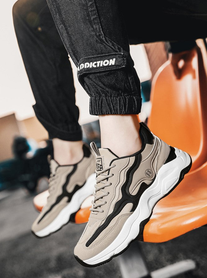 High-End Men's Trendy Thick-Soled Daddy Shoes - Height-Enhancing