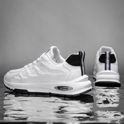 أحذية رياضية كاجوال شبكية قابلة للتنفس للرجال - أحذية جلدية  عصرية للشباب، مثالية للارتداء اليومي