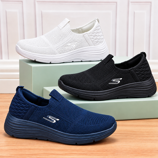 Baskets à enfiler en tricot pour femmes – Style décontracté avec semelle plateforme moderne