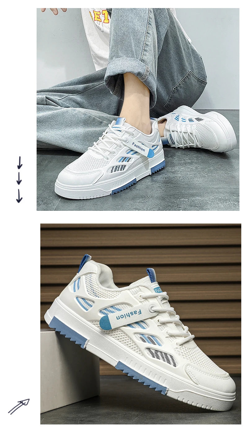 حذاء رياضي خفيف الوزن وجيد التهوية للرجال. مانع للانزلاق. نسخة حديثة مصممة على الطراز الكوري