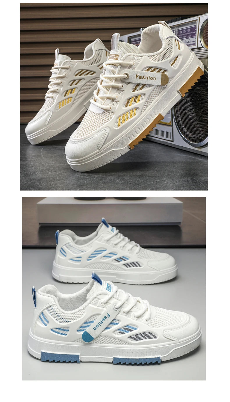 حذاء رياضي خفيف الوزن وجيد التهوية للرجال. مانع للانزلاق. نسخة حديثة مصممة على الطراز الكوري