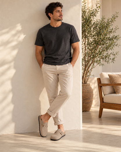 Men’s Comfortable & Flexible Slip-On Clogs with Adjustable Buckle – Effortless Everyday Style