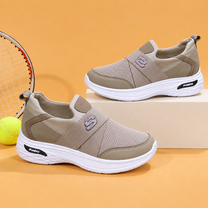 Women’s Slip-On Sneakers with Mesh Upper, Crossover Straps and Sporty Everyday Style
