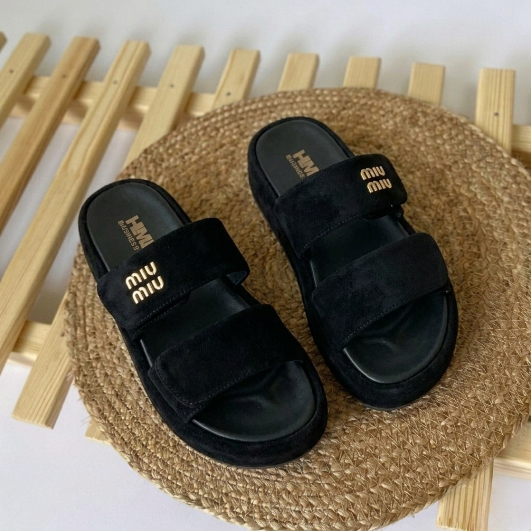 Comfort Dual-Strap Suede Slides – Lightweight Everyday Sandals