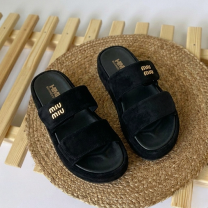 Comfort Dual-Strap Suede Slides – Lightweight Everyday Sandals