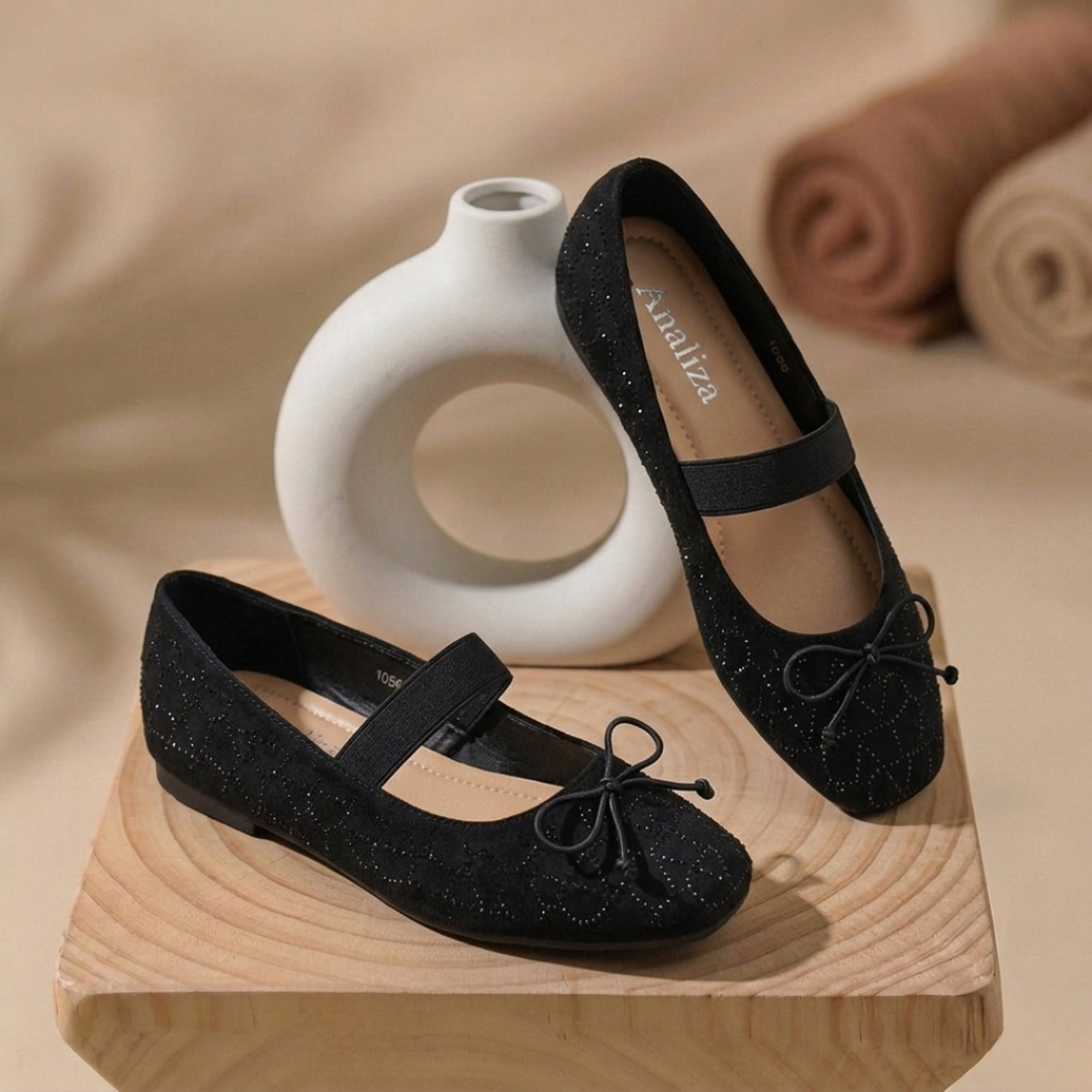 ✨ Elegant Rhinestone Ballet Flats for Women – Soft Comfort & Chic Style