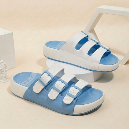 Chic Triple-Strap Comfort Slides for Women