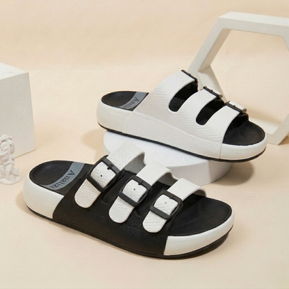 Chic Triple-Strap Comfort Slides for Women