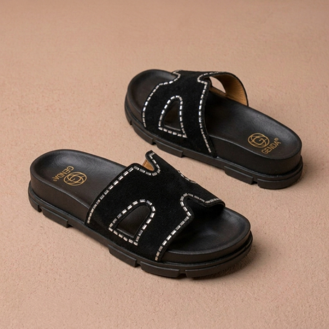 Sandales compensées confortables pour femmes – Chaussons d'été légers et amortis