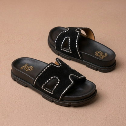 Sandales compensées confortables pour femmes – Chaussons d'été légers et amortis