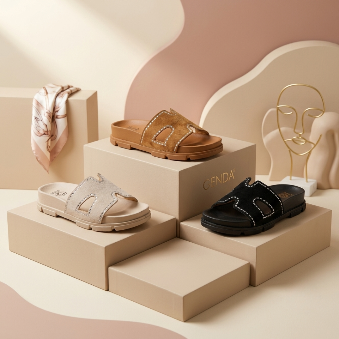 Sandales compensées confortables pour femmes – Chaussons d'été légers et amortis