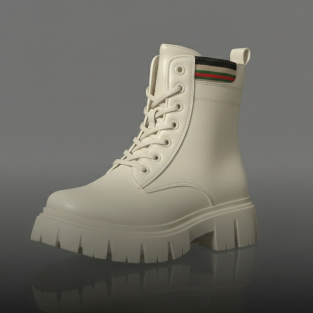 Women’s Chunky Lace-Up Ankle Boots with Lug Sole – Walk Your Color Collection