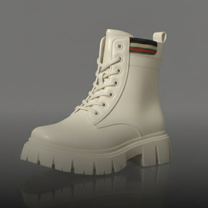 Women’s Chunky Lace-Up Ankle Boots with Lug Sole – Walk Your Color Collection