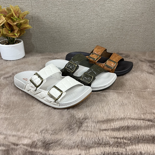 Sandales à boucle confortables pour hommes et femmes – Semelle intérieure rembourrée, double bride réglable