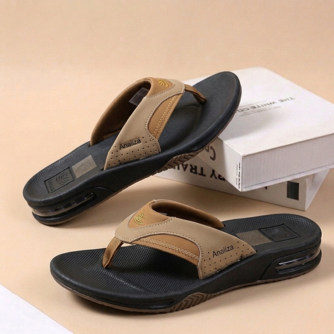 ANALIZA Men’s Comfort Flip Flops – Lightweight Casual Summer Slippers with Air Cushion Sole