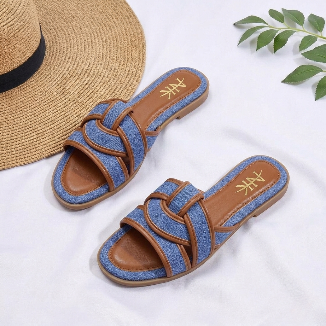 Women's Elegant Woven Slide Sandals – Casual Chic Collection