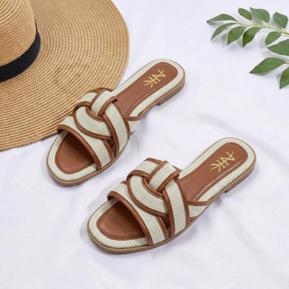 Women's Elegant Woven Slide Sandals – Casual Chic Collection