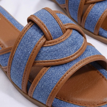 Women's Elegant Woven Slide Sandals – Casual Chic Collection