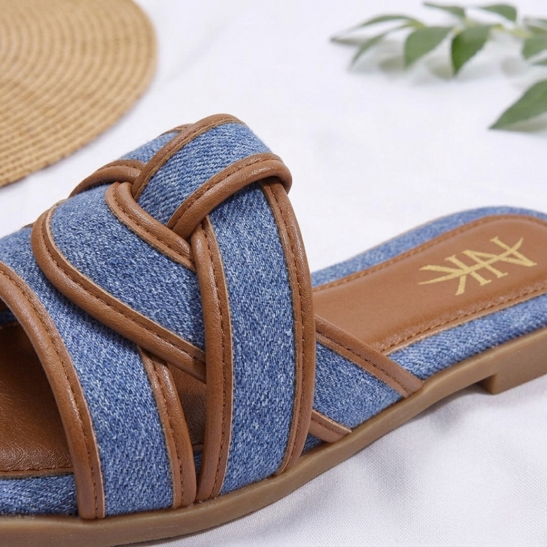 Women's Elegant Woven Slide Sandals – Casual Chic Collection
