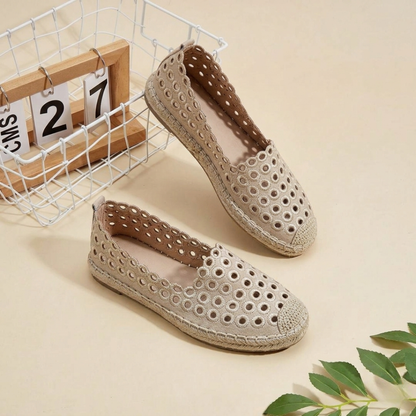 Espadrilles plates ajourées respirantes pour femme – Chaussures décontractées légères à enfiler