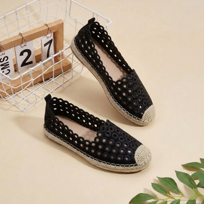 Espadrilles plates ajourées respirantes pour femme – Chaussures décontractées légères à enfiler