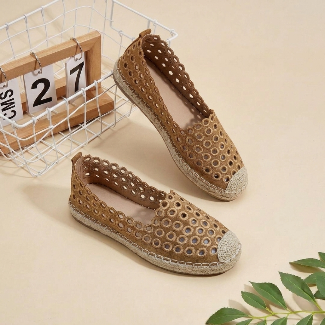 Espadrilles plates ajourées respirantes pour femme – Chaussures décontractées légères à enfiler