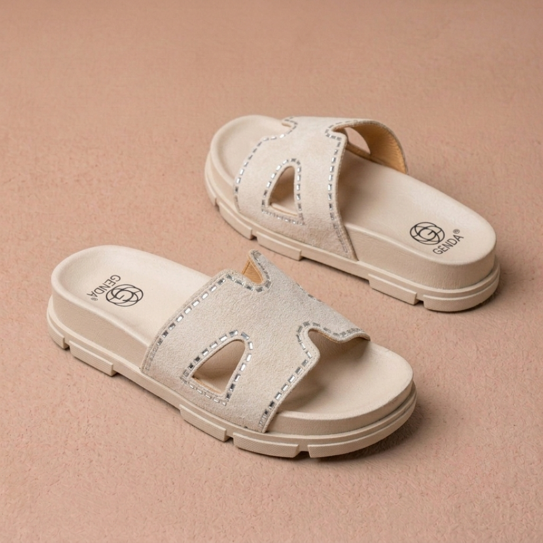 Sandales compensées confortables pour femmes – Chaussons d'été légers et amortis