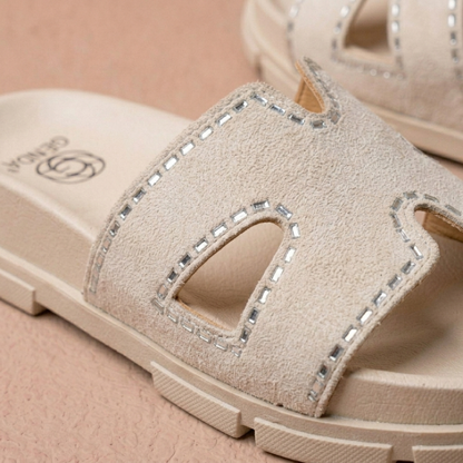 Sandales compensées confortables pour femmes – Chaussons d'été légers et amortis
