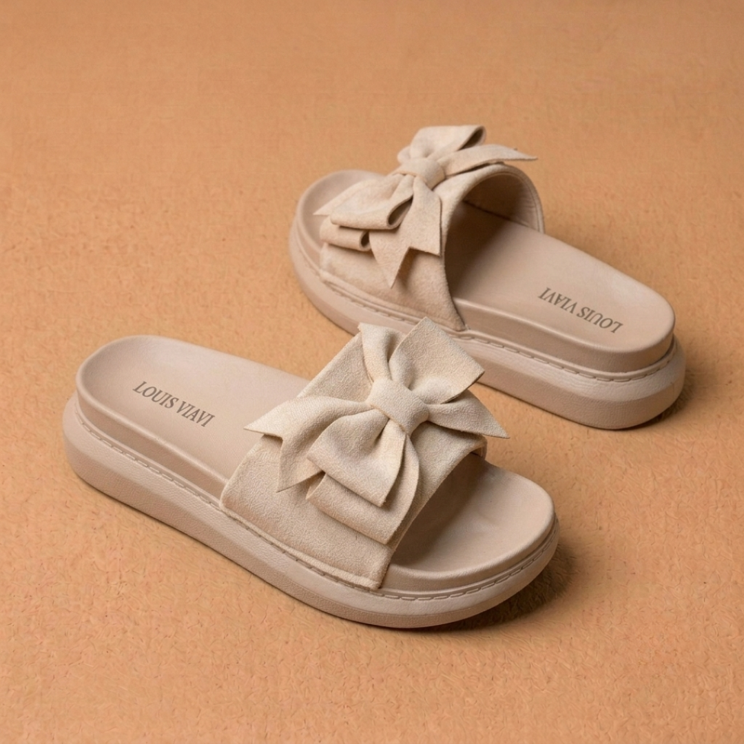 Sandales à plateforme surdimensionnées à nœud pour femmes – Claquettes confortables et à la mode