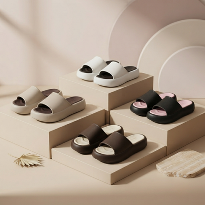Women's Ultra-Comfort Cloud Platform Slide Sandals | Lightweight Non-Slip Summer Slippers