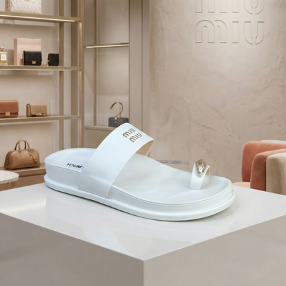 Sandales Confortables Plates à Anneau d'Orteil Premium Femme | Chaussons Légers Décontractés