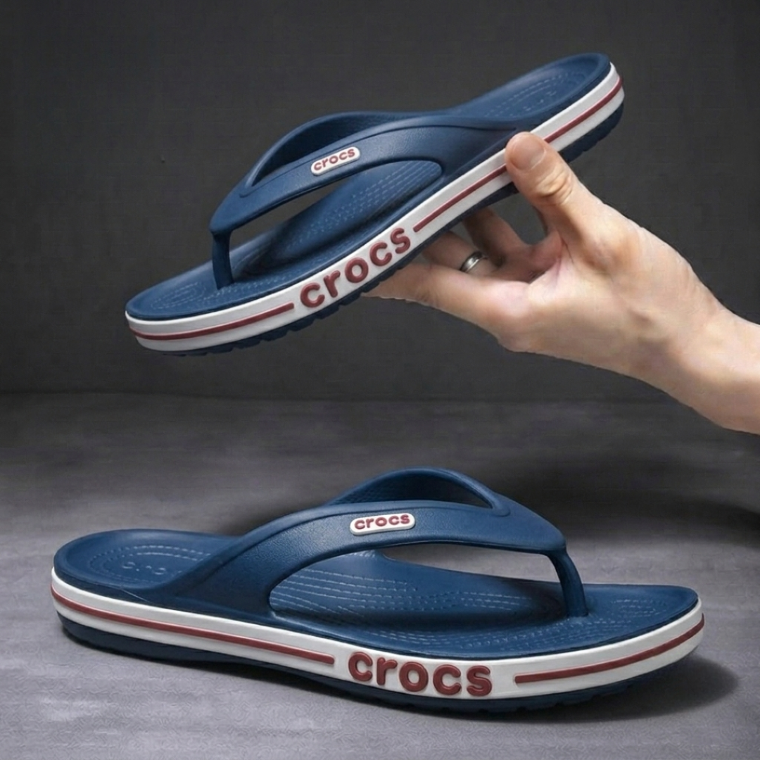Crocs CR02 Men's Lightweight Comfort Flip-Flops | Cushioned Casual Thong Sandals | Anti-Slip Everyday Slippers