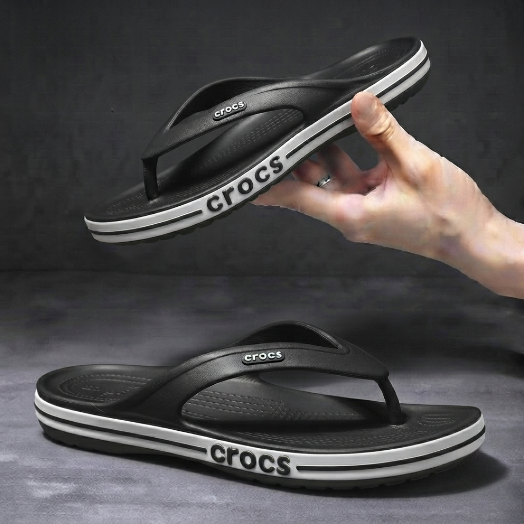 Crocs CR02 Men's Lightweight Comfort Flip-Flops | Cushioned Casual Thong Sandals | Anti-Slip Everyday Slippers