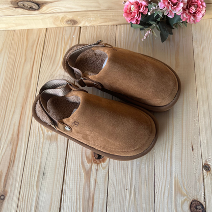 Sabots d'hiver en daim UGG – Mocassins chauds doublés en polaire pour femmes