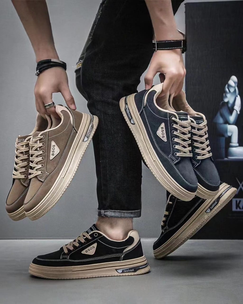 أحذية رياضية رجالية جديدة بتصميم ريترو لعام 2025 - أحذية كاجوال عصرية ومتعددة الاستخدامات ومقاومة للتآكل