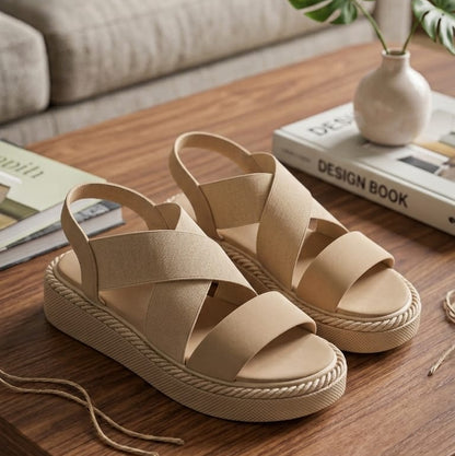 Fashion Women Wedge Sandals Thick Sole Platform Open Toe Casual Shoes