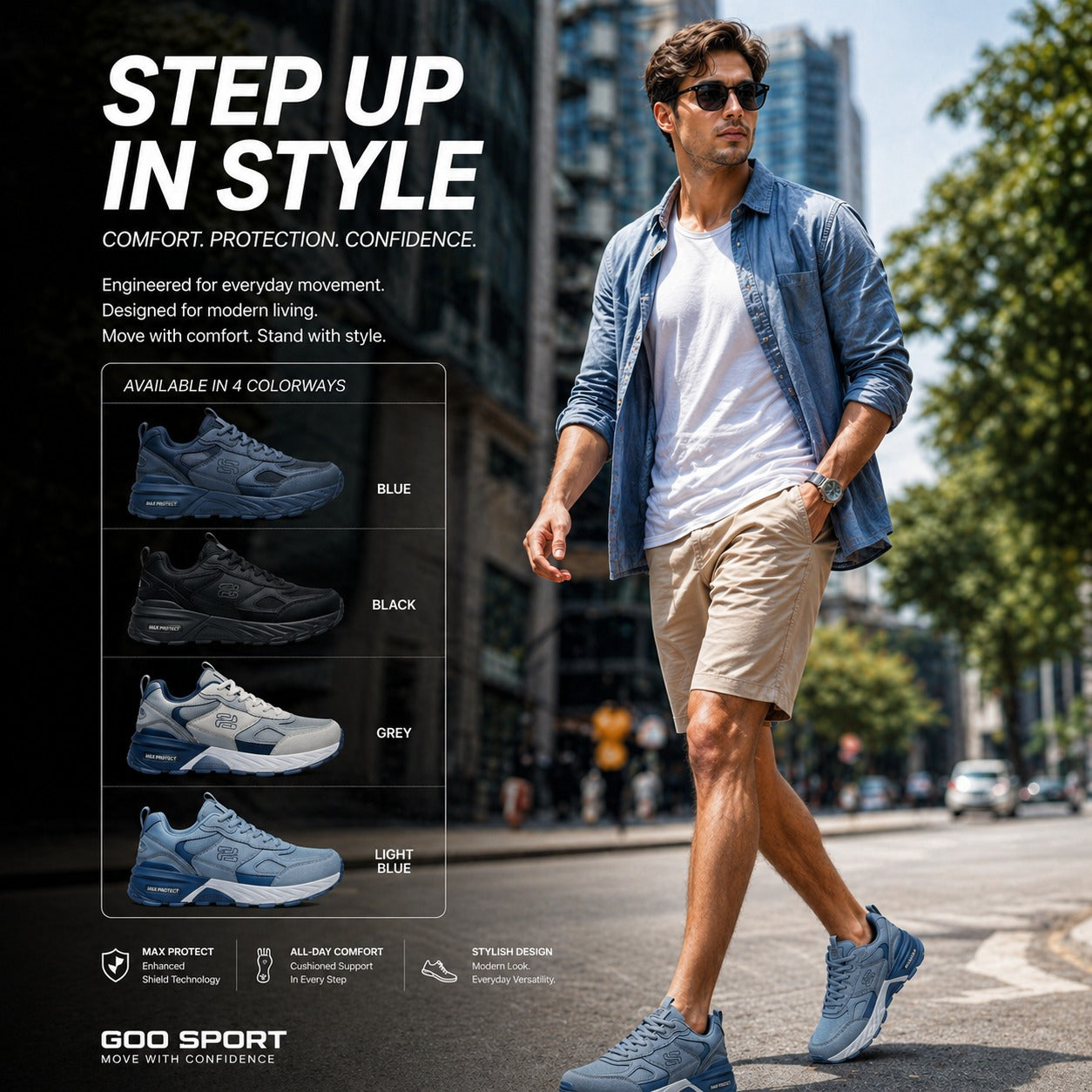 MAX PROTECT Walking Shoes: Lightweight, Durable, and Stylish