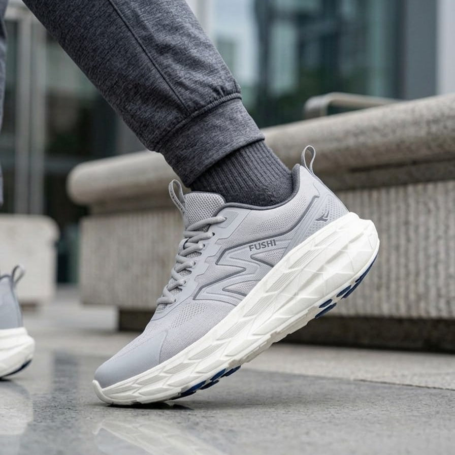 Men’s Lightweight Breathable Running Shoes – Comfortable Casual Sneakers with Thick Cushion Sole, Non-Slip Sport Trainers for Daily Wear