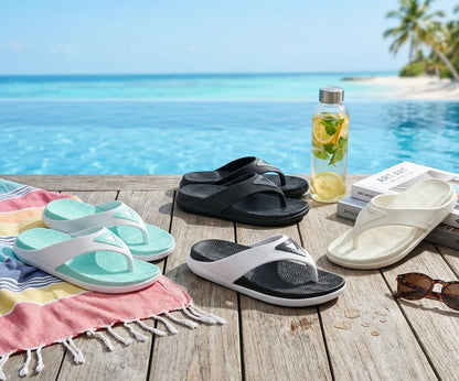 Tongs confort homme pour l'été – Sandales de plage légères à semelle souple, claquettes décontractées antidérapantes pour l'extérieur 