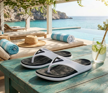 Tongs confort homme pour l'été – Sandales de plage légères à semelle souple, claquettes décontractées antidérapantes pour l'extérieur 