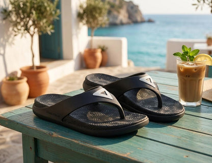Tongs confort homme pour l'été – Sandales de plage légères à semelle souple, claquettes décontractées antidérapantes pour l'extérieur 