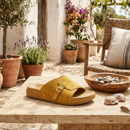 Sandales ouvertes pour femme avec boucle décorative – Confortables et décontractées